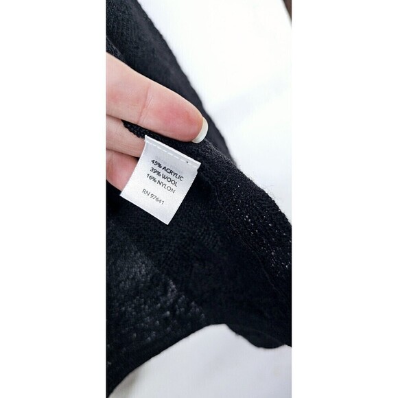 J JILL Black Knit Wool Blend Long Sleeve Open Front Cozy Women Cardigan (XS) - Picture 3 of 4